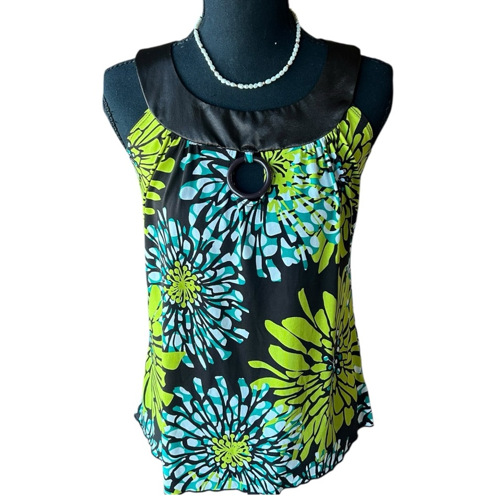 Iz Byer California Floral Ring Detail Top Size Small Y2K Made in